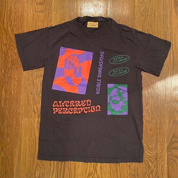 Extra Vitamins Altered Perception T-shirt Grey Size Small - Picture 3 of 3